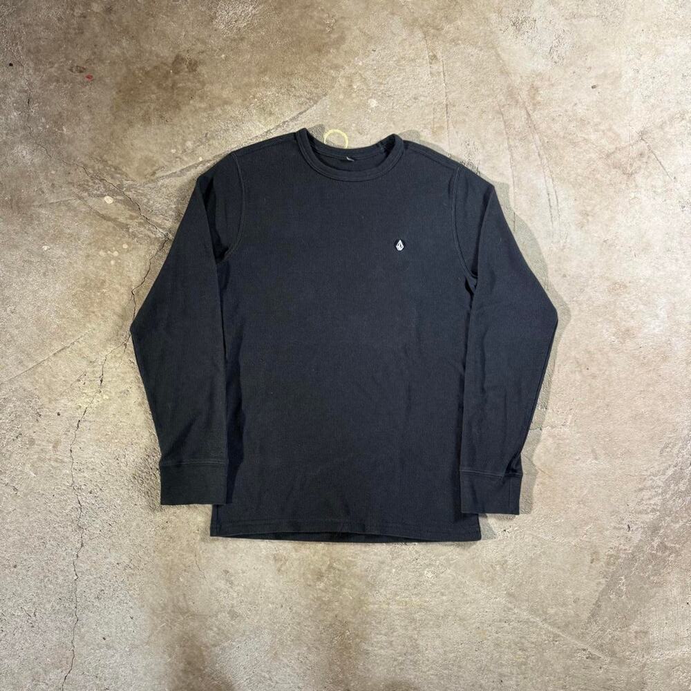 Black Volcom Stone Thermal Longsleeve Shirt